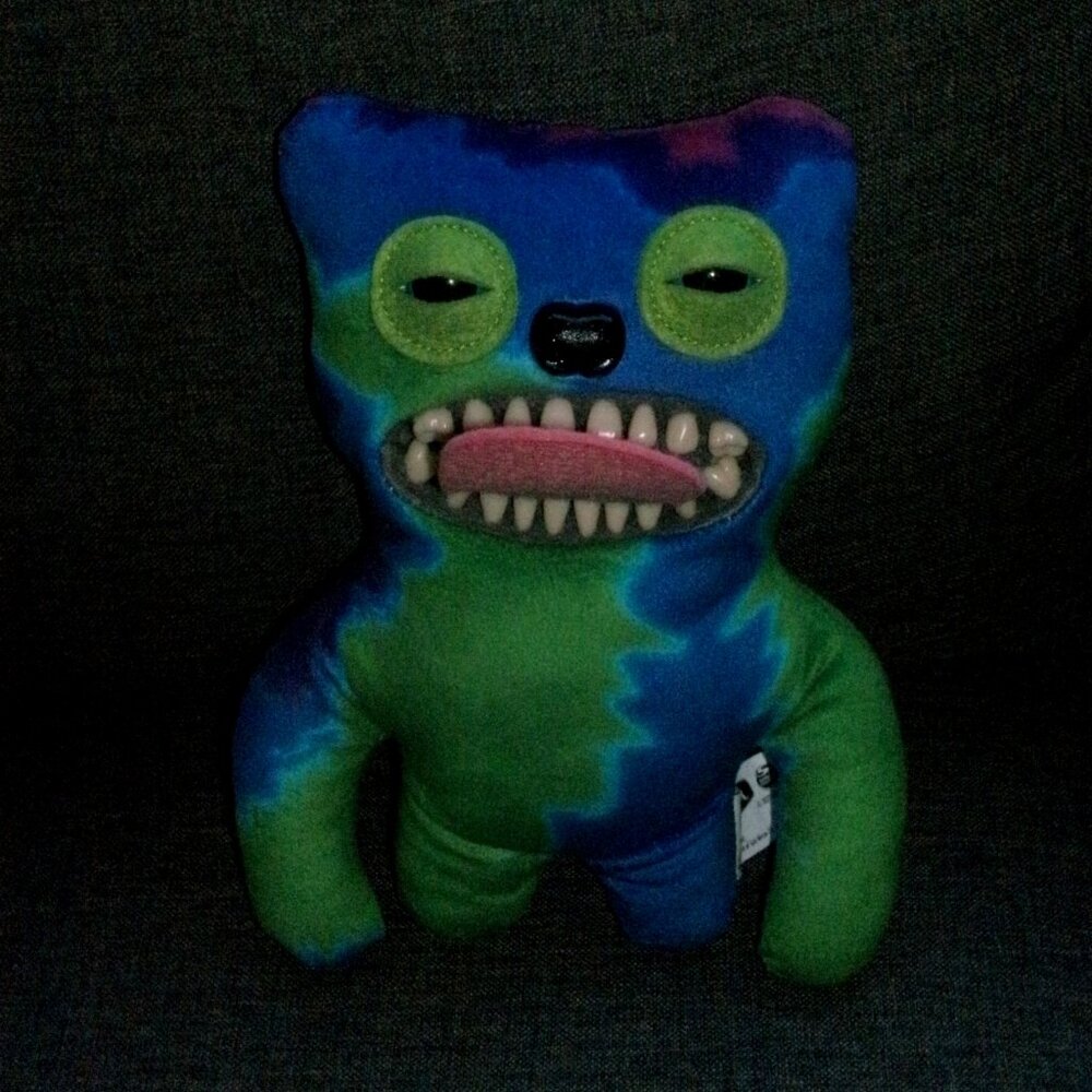 Fuggler Tye Dye Plush Funny Ugly Monster 10" Full Set of Teeth Stuffed Animal